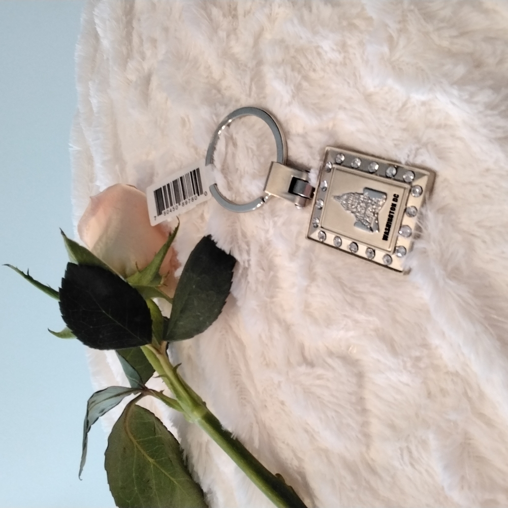 NWT Washington DC Silver Keychain with rhinestones